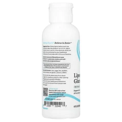 Глутатіон Оптимальний ліпосомальний, 100 мг, м'яти, Optimal Liposomal  Glutathione, Original Mint, Seeking Health, 120 мл