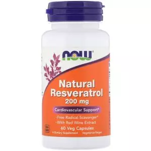 Ресвератрол, Natural Resveratrol, Now Foods, 200 Мг, 60 Капсул