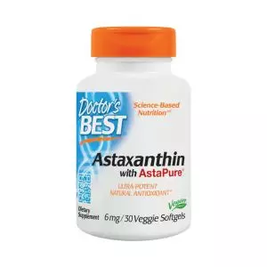 Астаксантин, Astaxanthin AstaPure, Doctor's Best, 6 мг, 30 капсул