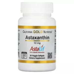 Астаксантин, 12 мг, Astaxanthin, Astalif Pure Icelandic, California Gold Nutrition, 30 вегетаріанських капсул
