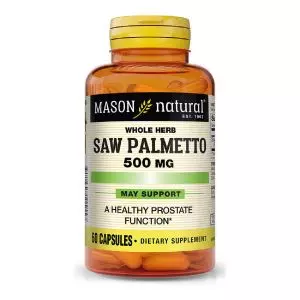 Со Пальметто 500 мг, Здоров'я простати, Saw Palmetto, Mason Natural, 60 капсул