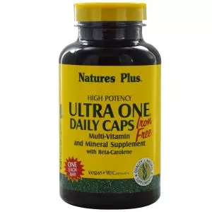 Щоденні Мультивітаміни без Заліза, Ultra One, Natures Plus, 90 вегетаріанських капсул