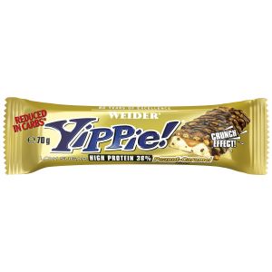 Протеїновий батончик Yippie, Смак Арахісу та Карамелі, Упаковка (12 шт x 70 г), Weider Протеїновий батончик Yippie, Смак Арахісу та Карамелі, Упаковка (12 шт x 70 г), Weider