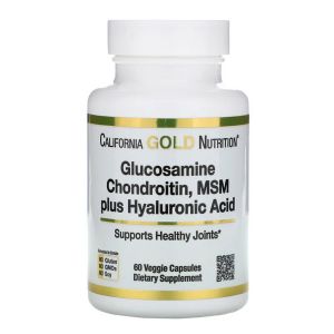 Глюкозамин, Хондроитин, Метилсульфонилметан + Гиалуроновая Кислота, Glucosamine Chondroitin, MSM plus Hyaluronic Acid, California Gold Nutrition, 60 Вегетарианских Капсул Глюкозамин, Хондроитин, Метилсульфонилметан + Гиалуроновая Кислота, Glucosamine Chondroitin, MSM plus Hyaluronic Acid, California Gold Nutrition, 60 Вегетарианских Капсул