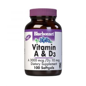 Вітамін А і D3 10 000 IU / 400 IU, Bluebonnet Nutrition, 100 желатинових капсул Вітамін А і D3 10 000 IU / 400 IU, Bluebonnet Nutrition, 100 желатинових капсул
