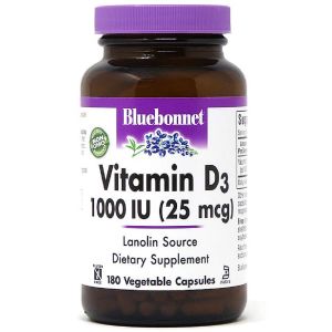 Вiтамiн D3 1000IU, Bluebonnet Nutrition, 180 вегетаріанських капсул Вiтамiн D3 1000IU, Bluebonnet Nutrition, 180 вегетаріанських капсул