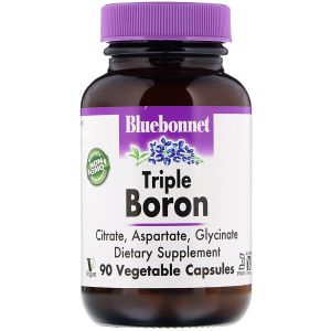 Тройной бор 3мг, Bluebonnet Nutrition, Triple Boron, 90 вегетарианских капсул Тройной бор 3мг, Bluebonnet Nutrition, Triple Boron, 90 вегетарианских капсул