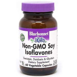 Соевые Изофлавоны, Non-GMO Soy Isoflavones, Bluebonnet Nutrition, 60 вегетарианских капсул