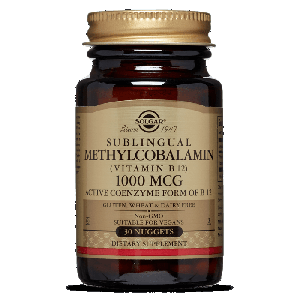 Вітамін В12, Сублиігвальный, Vitamin B12, Solgar, 1000 мкг, 30 наггетсів