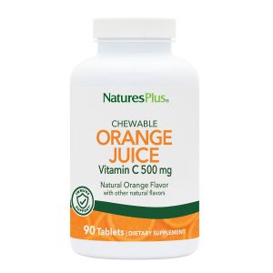 Витамин С, Orange Juice Vitamin C, 500 мг, Natures Plus, 90 жевательных таблеток