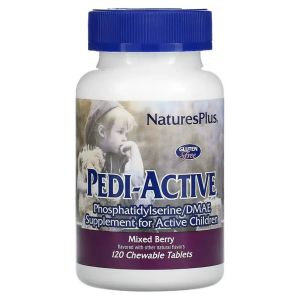 Добавка для Активных Детей (Фосфатидилсерин и DMAE), Natures Plus, 120 Жевательных Таблеток Добавка для Активных Детей (Фосфатидилсерин и DMAE), Natures Plus, 120 Жевательных Таблеток