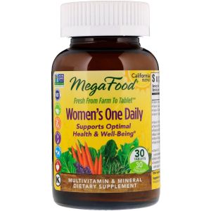 Мультивитамины для женщин, Women's One Daily, California Blend, MegaFood, 30 таблеток Мультивитамины для женщин, Women's One Daily, California Blend, MegaFood, 30 таблеток