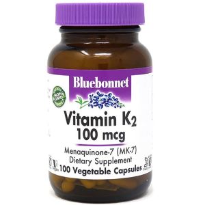 Вітамін K2 100 мкг, Vitamin K2, Bluebonnet Nutrition, 100 вегетаріанських капсул Вітамін K2 100 мкг, Vitamin K2, Bluebonnet Nutrition, 100 вегетаріанських капсул