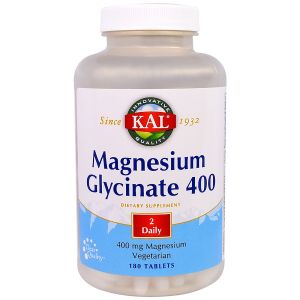 Магний Глицинат, Magnesium Glycinate, KAL, 400 мг, 180 таблеток Магний Глицинат, Magnesium Glycinate, KAL, 400 мг, 180 таблеток