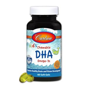 Рыбий жир (DHA) для Детей, Вкус Апельсина, Kid's Chewable, Carlson, 60 желатиновых капсул
