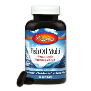 Мультвітаміни та Мінерали з Омега-3, Fish Oil Multi, Carlson, 60 желатинових капсул