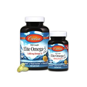 Омега-3, Смак Лимона, Elite Omega-3 Gems, Carlson, 90+30 желатинових капсул
