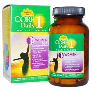 Мультивітаміни для Жінок, 50+, Core Daily-1 for Women 50+, Country Life, 60 таблеток Мультивітаміни для Жінок, 50+, Core Daily-1 for Women 50+, Country Life, 60 таблеток