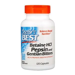 Бетаїн HCL і Пепсин, Betaine HCL & Pepsin, Doctor's Best, 120 капсул Бетаїн HCL і Пепсин, Betaine HCL & Pepsin, Doctor's Best, 120 капсул