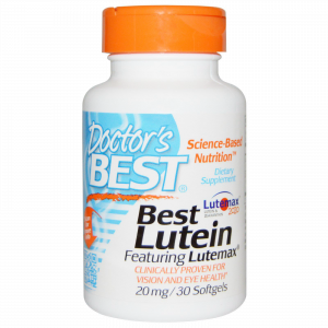Лютеїн 20мг, Lutemax, Doctor's Best, 30 желатинових капсул Лютеїн 20мг, Lutemax, Doctor's Best, 30 желатинових капсул