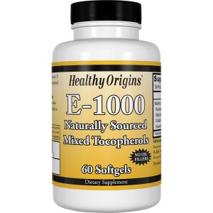 Витамин Е 1000IU, Healthy Origins, 60 желатиновых капсул