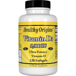 Вітамін D3, Vitamin D3 5000 IU, Healthy Origins, 120 капсул Вітамін D3, Vitamin D3 5000 IU, Healthy Origins, 120 капсул