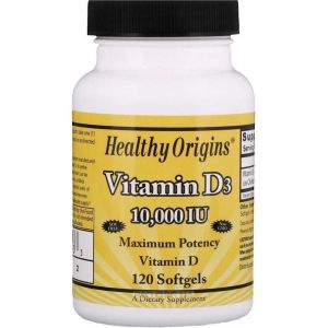 Вітамін D3, Vitamin D3 10000 IU, Healthy Origins, 120 капсул Вітамін D3, Vitamin D3 10000 IU, Healthy Origins, 120 капсул