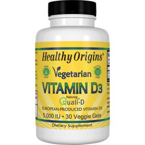 Вітамін D3 для Вегетаріанців, Vegetarian Vitamin D3, 5000 IU, Healthy Origins, 30 капсул Вітамін D3 для Вегетаріанців, Vegetarian Vitamin D3, 5000 IU, Healthy Origins, 30 капсул