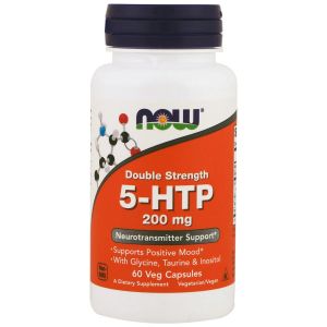 5-HTP (Гідроксітріптофан), 200 мг, Подвійна Сила, Now Foods, 60 вегетаріанських капсул 5-HTP (Гідроксітріптофан), 200 мг, Подвійна Сила, Now Foods, 60 вегетаріанських капсул