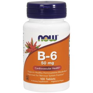 Вітамін В6 (Піридоксин), Vitamin B6, Now Foods, 50 мг, 100 таблеток Вітамін В6 (Піридоксин), Vitamin B6, Now Foods, 50 мг, 100 таблеток