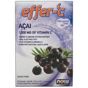 Підтримка Імунітету, Effer-C, Acai Berry, Now Foods, 30 пакетів (5.82 г)