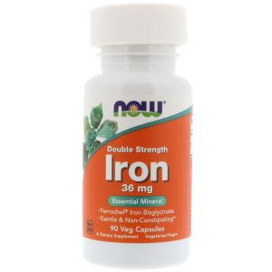 Залізо Бісгліцинат, Iron, Now Foods, 36 мг, 90 капсул Залізо Бісгліцинат, Iron, Now Foods, 36 мг, 90 капсул