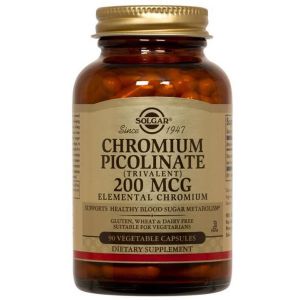Хром Піколінат, 200 мкг, Chromium Picolinate, Solgar, 90 вегетаріанських капсул Хром Піколінат, 200 мкг, Chromium Picolinate, Solgar, 90 вегетаріанських капсул