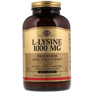 Лізин 1000 мг, L-Lysine, Solgar, 250 таблеток Лізин 1000 мг, L-Lysine, Solgar, 250 таблеток