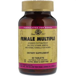 Мультивітаміни для Жінок, Female Multiple, Solgar, 60 таблеток Мультивітаміни для Жінок, Female Multiple, Solgar, 60 таблеток