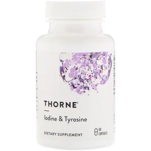 Питание Щитовидной Железы, Йод и Тирозин, Thorne, Iodine & Tyrosine, 60 капсул Питание Щитовидной Железы, Йод и Тирозин, Thorne, Iodine & Tyrosine, 60 капсул