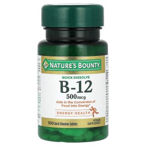 Вітамін В-12 500 мкг, швидко розчинний, смак вишні, Vitamin B-12 500 mcg, Nature's Bounty, 100 таблеток 