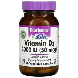 Вітамін D3 2000 МО, Vitamin D3, Bluebonnet Nutrition, 90 вегетаріанських капсул Вітамін D3 2000 МО, Vitamin D3, Bluebonnet Nutrition, 90 вегетаріанських капсул