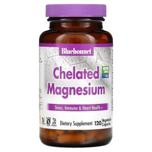 Хелатний Магній, Albion, Bluebonnet Nutrition, 120 гелевих капсул Хелатний Магній, Albion, Bluebonnet Nutrition, 120 гелевих капсул