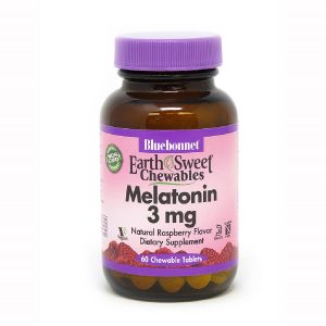 Мелатонін, Melatonin, 3 мг, Bluebonnet Nutrition, EarthSweet, Малиновий Смак, 60 жувальних таблеток Мелатонін, Melatonin, 3 мг, Bluebonnet Nutrition, EarthSweet, Малиновий Смак, 60 жувальних таблеток
