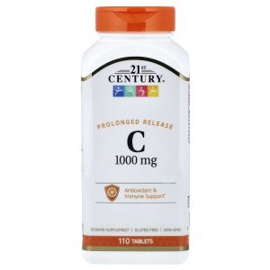 Вітамін C, 1000 мг, пролонгованої дії, Vitamin C, 21st Century, 110 таблеток Вітамін C, 1000 мг, пролонгованої дії, Vitamin C, 21st Century, 110 таблеток