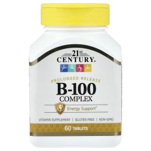 B-Комплекс 100, пролонгованої дії, B-100 Complex, Prolonged Release, 21st Century, 60 таблеток B-Комплекс 100, пролонгованої дії, B-100 Complex, Prolonged Release, 21st Century, 60 таблеток