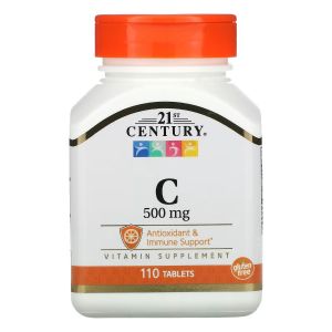 Вітамін C, 500 мг, Vitamin C, 21st Century, 110 таблеток Вітамін C, 500 мг, Vitamin C, 21st Century, 110 таблеток