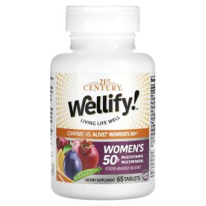 Мультивітаміни та мультимінерали для жінок старше 50 років, Wellify, Women's 50+, Multivitamin Multimineral, 21st Century, 65 таблеток Мультивітаміни та мультимінерали для жінок старше 50 років, Wellify, Women's 50+, Multivitamin Multimineral, 21st Century, 65 таблеток