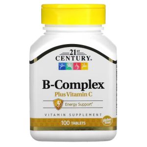 B-Комплекс та Вітамін С, B-Complex Plus Vitamin C, 21st Century, 100 таблеток B-Комплекс та Вітамін С, B-Complex Plus Vitamin C, 21st Century, 100 таблеток