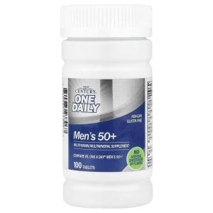 Щоденні Мультивітаміни та Мінерали для чоловіків 50+, One Daily, Men's 50+, 21st Century, 100 таблеток Щоденні Мультивітаміни та Мінерали для чоловіків 50+, One Daily, Men's 50+, 21st Century, 100 таблеток