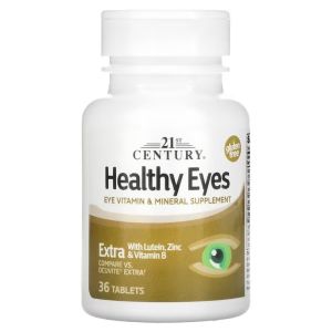Комплекс для здоров'я очей із лютеїном, цинком та вітаміном B, Healthy Eyes, Extra With Lutein, Zinc & Vitamin B, 21st Century, 36 таблеток Комплекс для здоров'я очей із лютеїном, цинком та вітаміном B, Healthy Eyes, Extra With Lutein, Zinc & Vitamin B, 21st Century, 36 таблеток