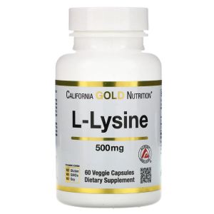 L-Лизин, L-Lysine, California Gold Nutrition, 500 мг, 60 растительных капсул L-Лизин, L-Lysine, California Gold Nutrition, 500 мг, 60 растительных капсул