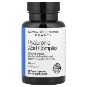 Комплекс з гіалуроновою кислотою, Hyaluronic Acid Complex, California Gold Nutrition, 60 вегетаріанських капсул Комплекс з гіалуроновою кислотою, Hyaluronic Acid Complex, California Gold Nutrition, 60 вегетаріанських капсул