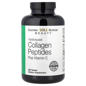 Коллаген Гидролизованные пептиды + Витамин С, Hydrolyzed Collagen Peptides + Vitamin C, Type I & III, California Gold Nutrition, 250 таблеток Коллаген Гидролизованные пептиды + Витамин С, Hydrolyzed Collagen Peptides + Vitamin C, Type I & III, California Gold Nutrition, 250 таблеток